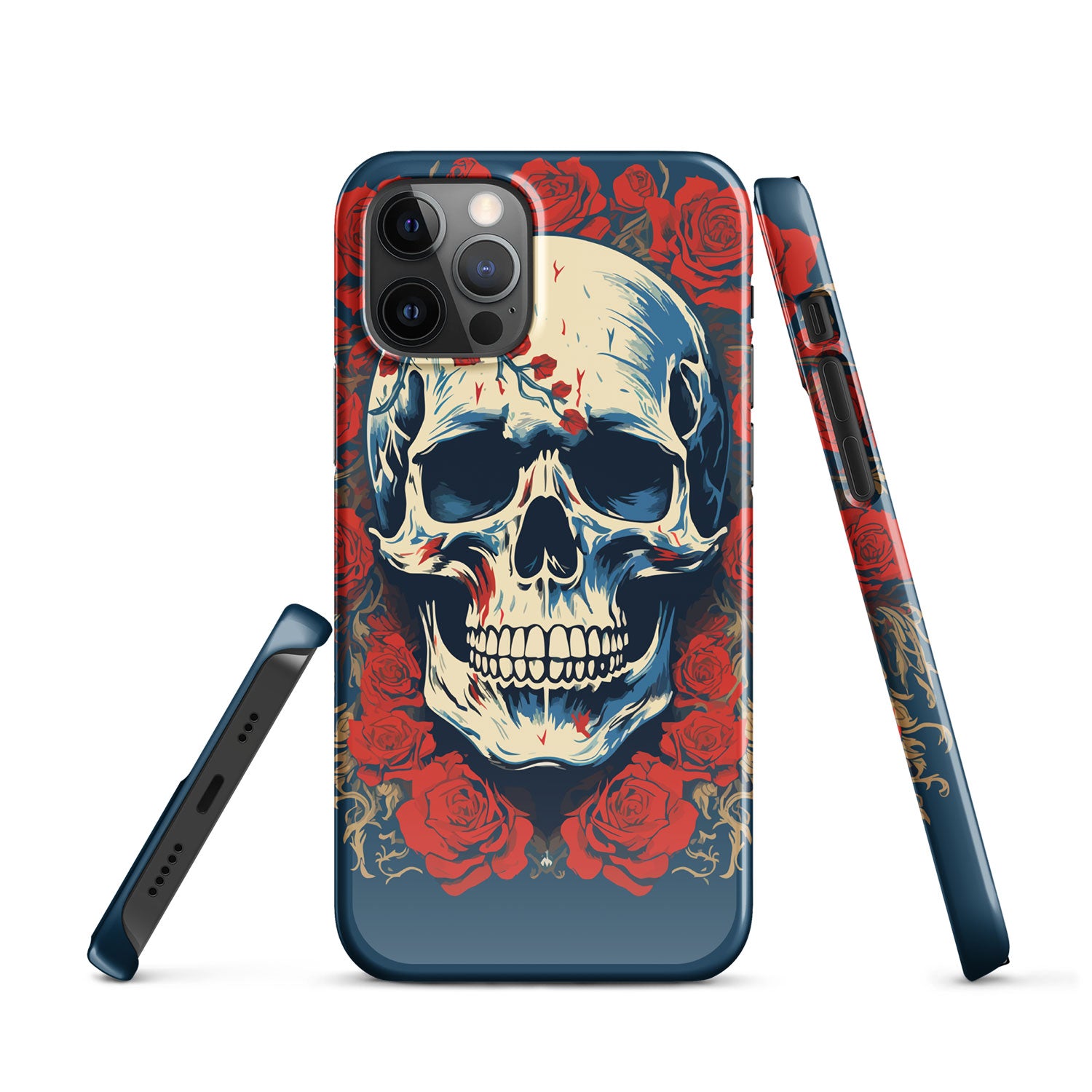 Alas Poor Yorick Skull _ Roses Lightweight Iphone Case Iphone 12 Pro Front 6523377E22519