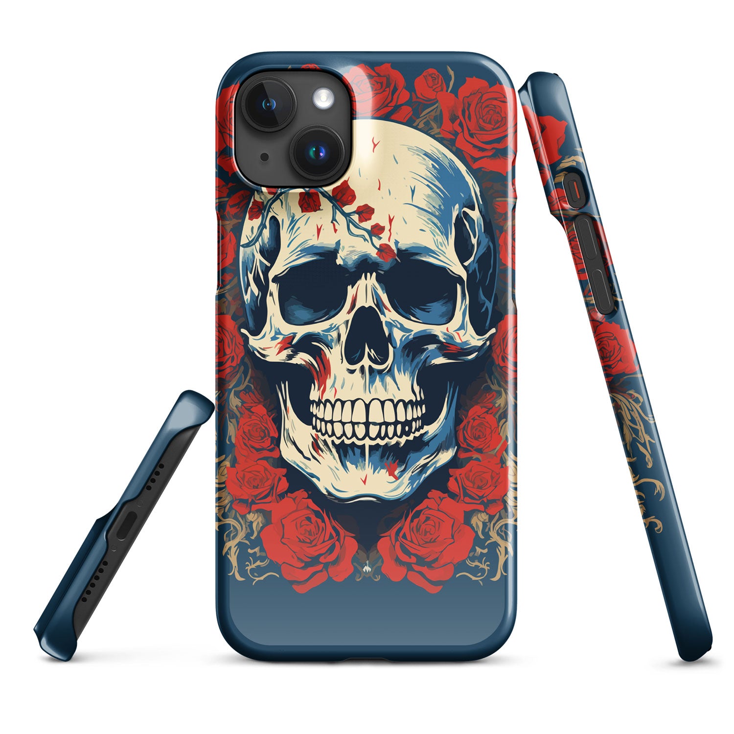 Alas Poor Yorick Skull _ Roses Lightweight Iphone Case Iphone 15 Plus Front 6523377E22998