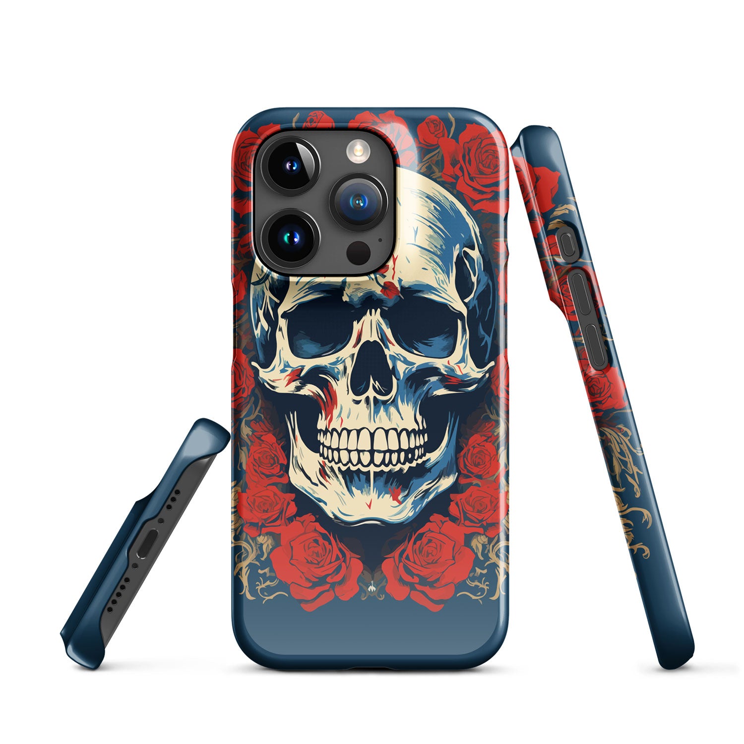 Alas Poor Yorick Skull _ Roses Lightweight Iphone Case Iphone 15 Pro Front 6523377E229D7