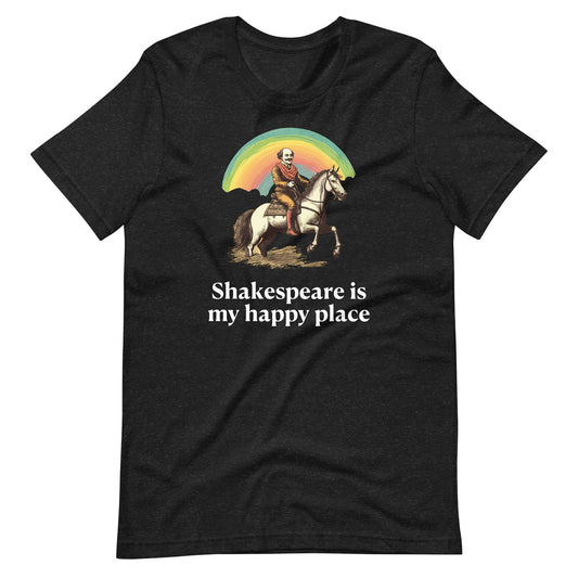 'Shakespeare Is My Happy Place' Heather Pre-Shrunk Unisex T-Shirt