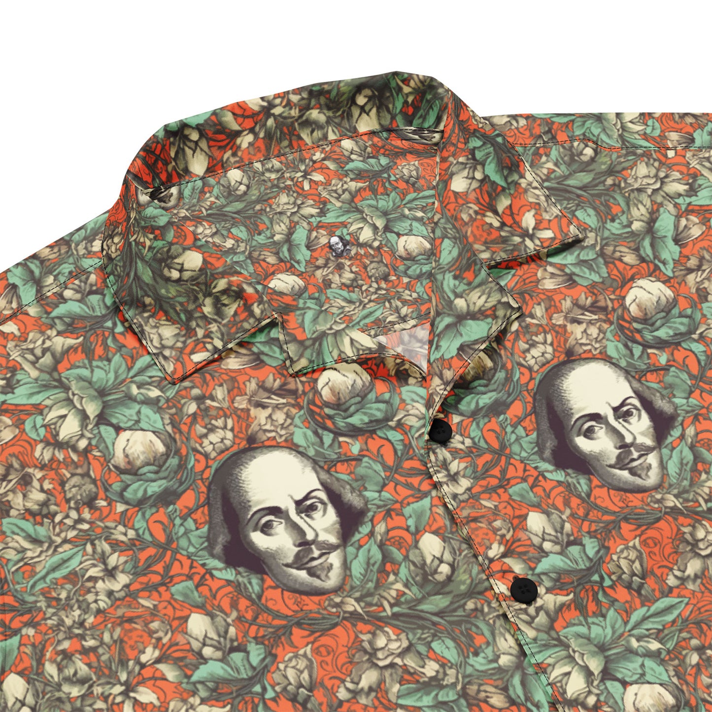 Shakespearian Pattern Unisex Button Down Summer Shirt 1
