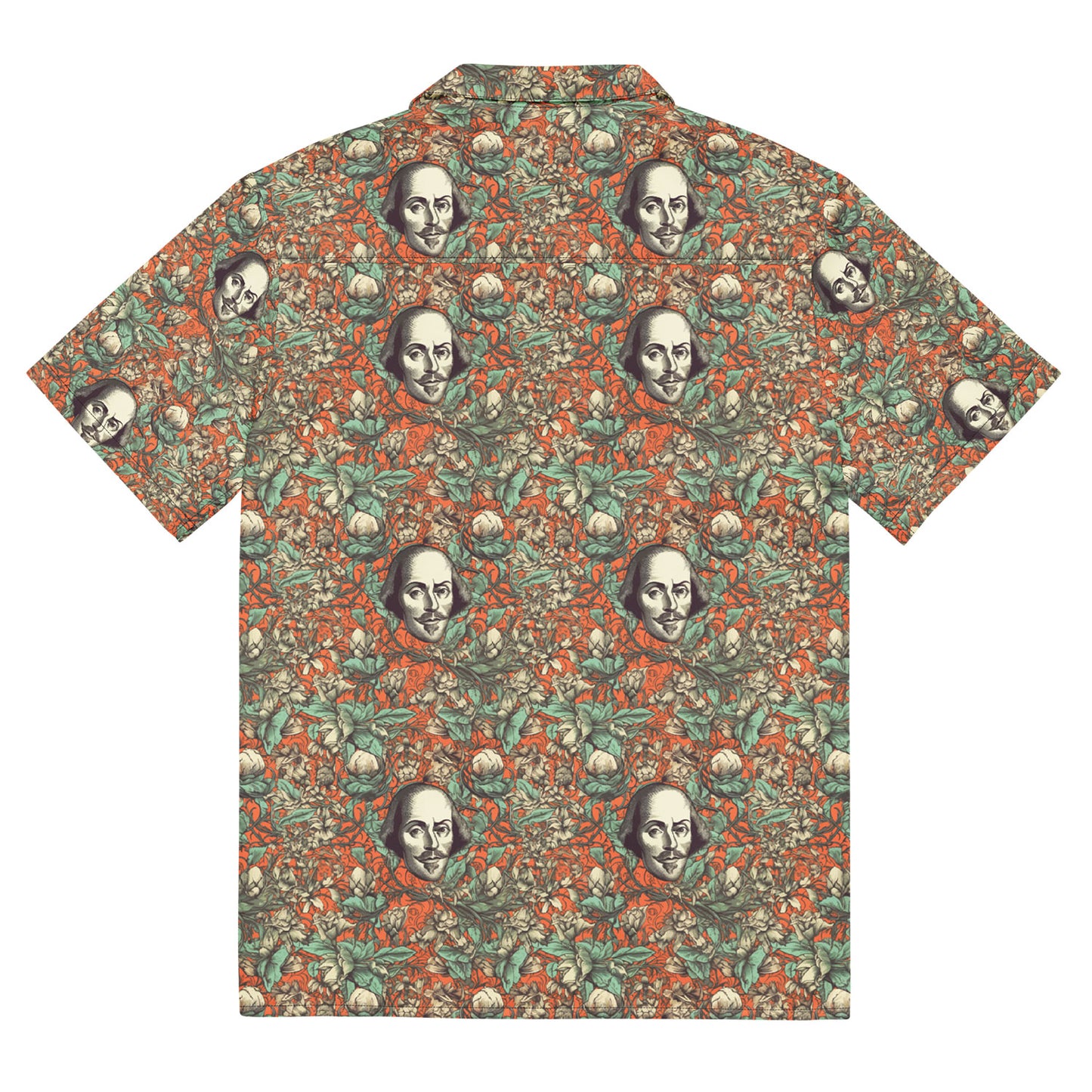 Shakespearian Pattern Unisex Button Down Summer Shirt 2