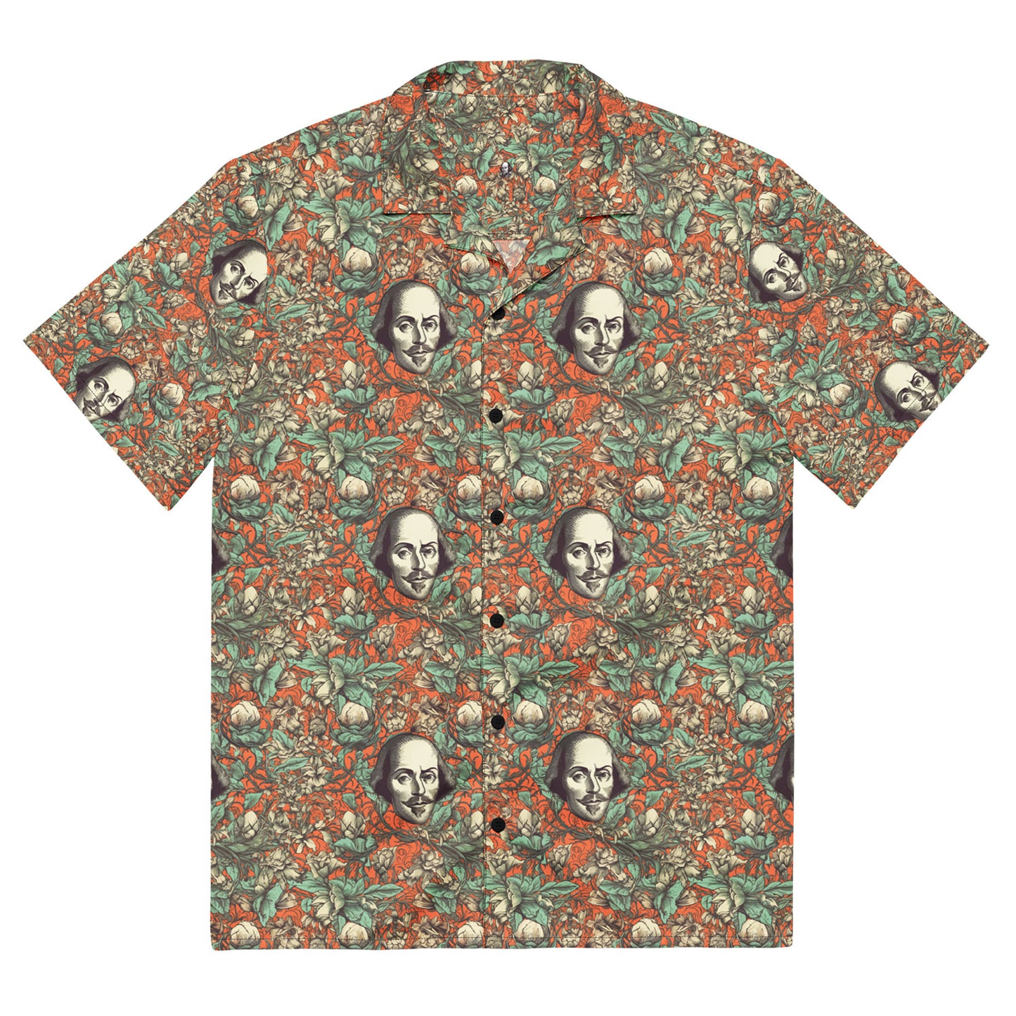 Shakespearian Pattern Unisex Button Down Summer Shirt 3