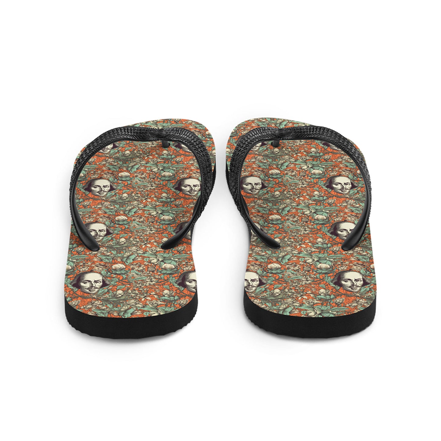 Shakespearian Pattern Rubber Sole Flip Flops 2