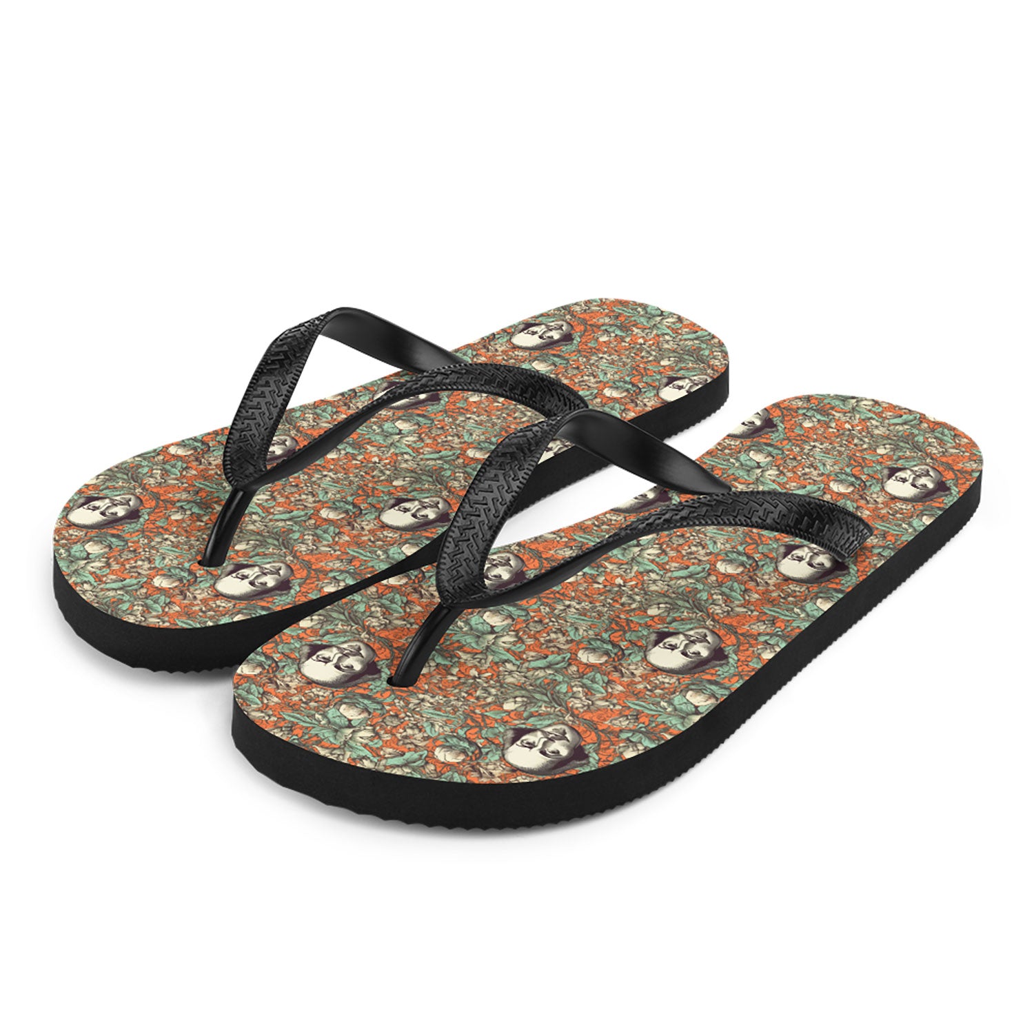 Shakespearian Pattern Rubber Sole Flip Flops 3