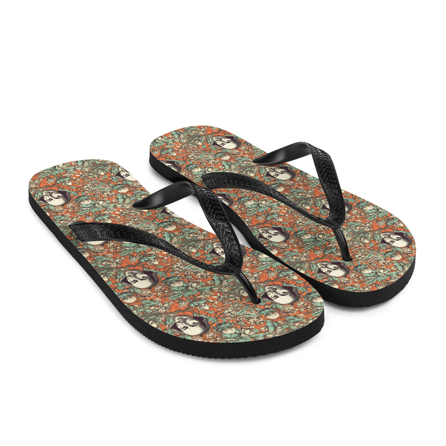 Shakespearian Pattern Rubber Sole Flip Flops 5