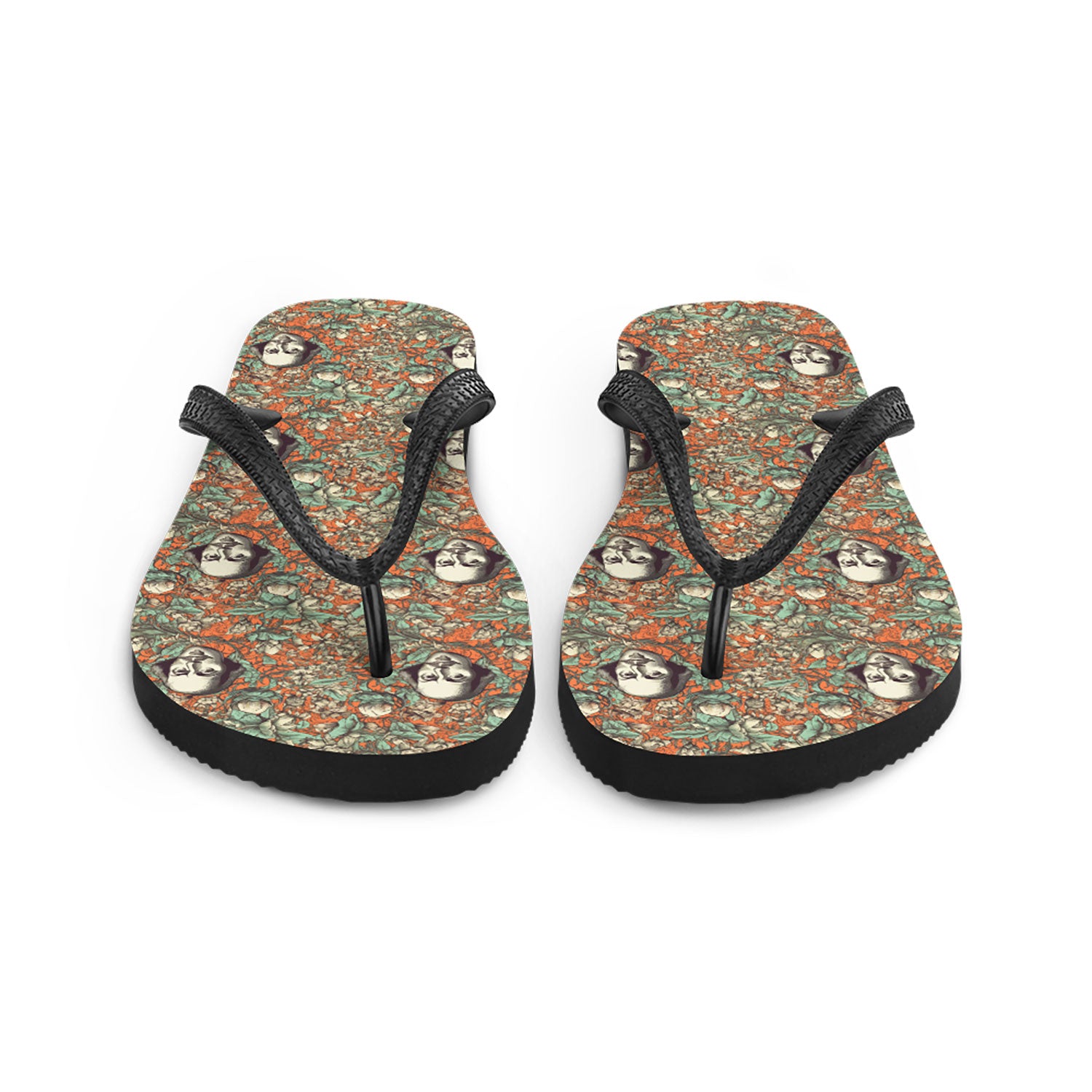 Shakespearian Pattern Rubber Sole Flip Flops 7